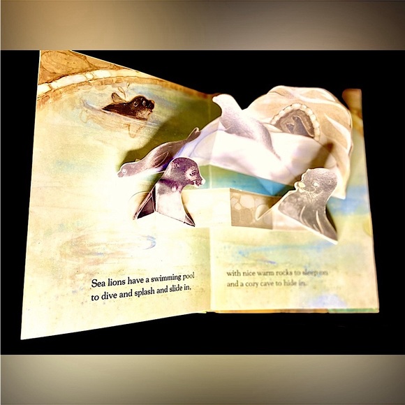 A Visit to the Zoo Book 📚 Vintage Animals Pop-Up Hardback Children’s Train - Picture 4 of 9